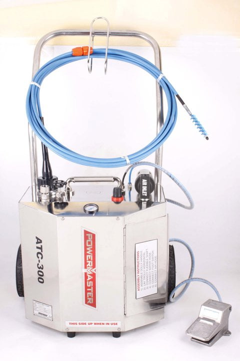 Pneumatic boiler tube cleaning machine